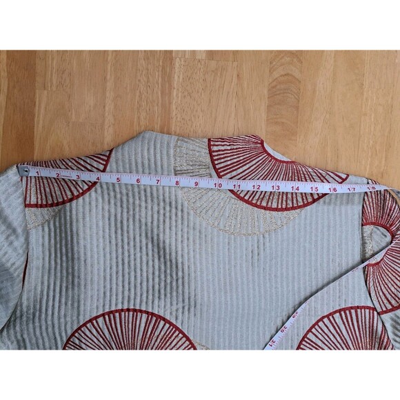 IC by Connie K Metallic Red Gold Asymmetric Jacket Wearable Art Circles USA XXL - Picture 9 of 11